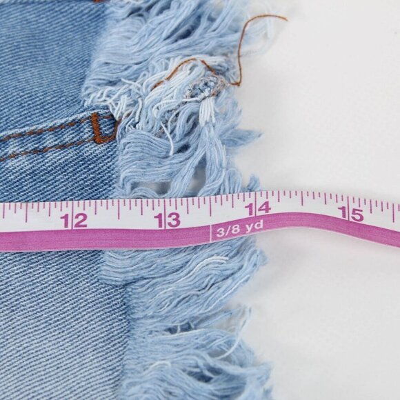 Boohoo Double Waistband Detail Fray Hem Denim Shorts - NWT - Size 6 - Picture 10 of 12